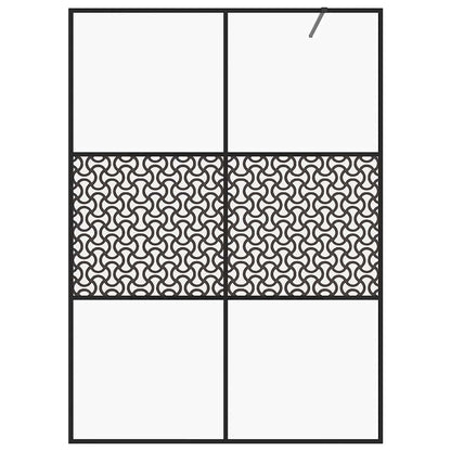 Parete per Doccia Walk-in Vetro Trasparente ESG 140x195cm Nera