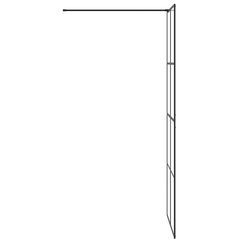 Parete per Doccia Walk-in Vetro Trasparente ESG 80x195 cm Nera | homemem39