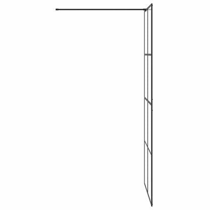 Parete per Doccia Walk-in Vetro Trasparente ESG 90x195 cm Nera | homemem39