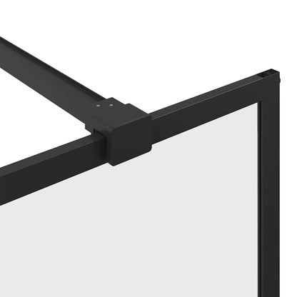 Parete per Doccia Walk-in Vetro Trasparente ESG 100x195cm Nera