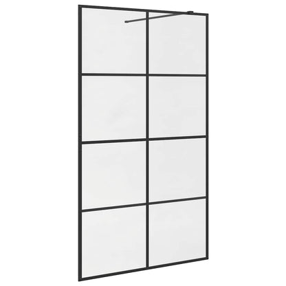 Parete per Doccia Walk-in Vetro Trasparente ESG 115x195cm Nera