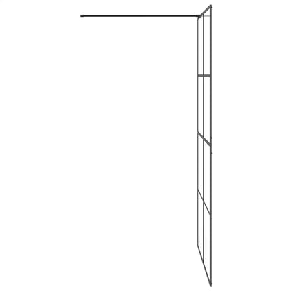 Parete per Doccia Walk-in Vetro Trasparente ESG 115x195cm Nera