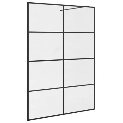 Parete Doccia Walk-in in Vetro Trasparente ESG 140x195cm Nera - homemem39