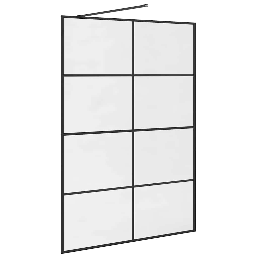 Parete Doccia Walk-in in Vetro Trasparente ESG 140x195cm Nera - homemem39