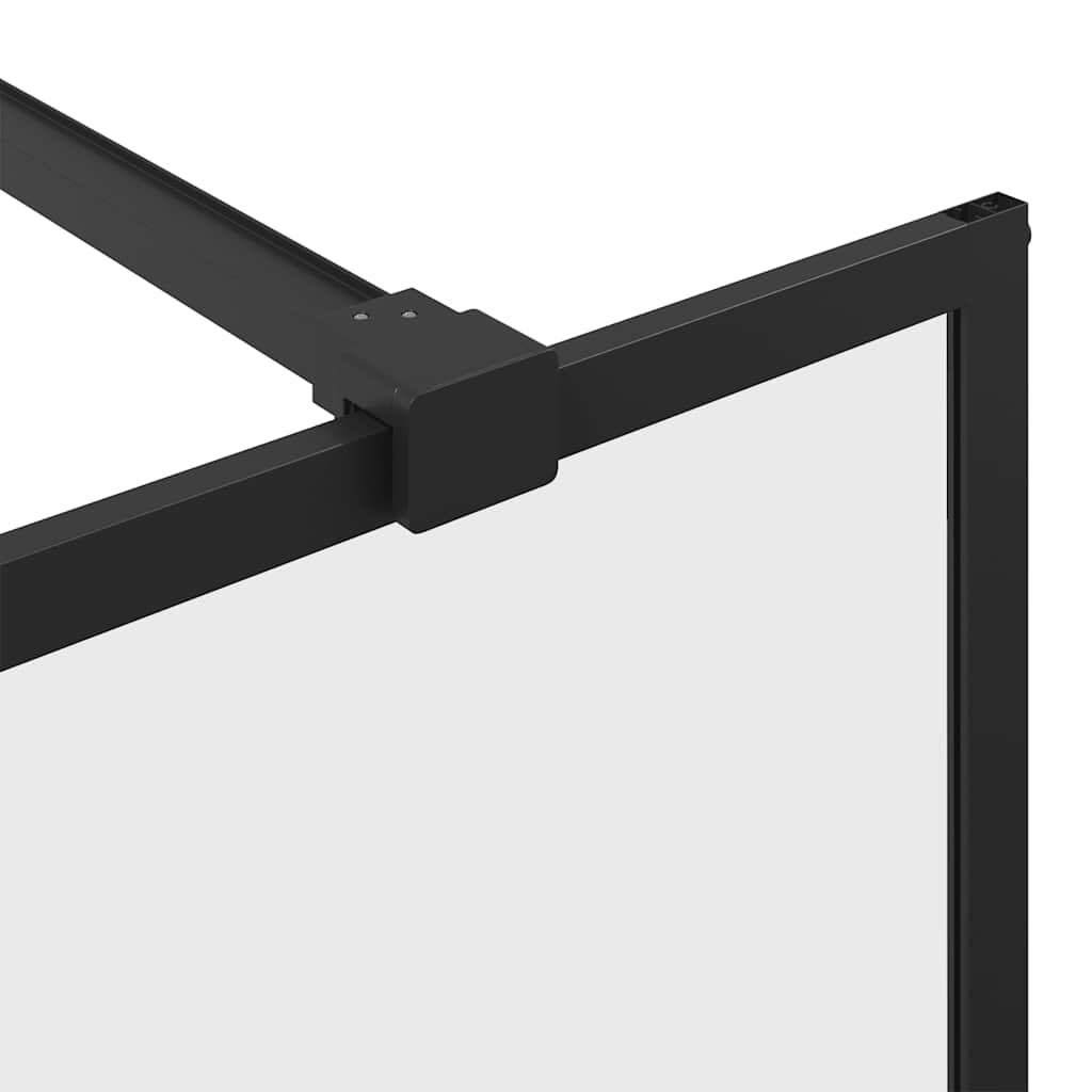 Parete Doccia Walk-in in Vetro Trasparente ESG 140x195cm Nera - homemem39