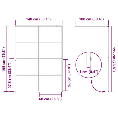 Parete Doccia Walk-in in Vetro Trasparente ESG 140x195cm Nera - homemem39
