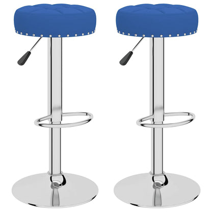 Sgabelli da Bar 2 pz Blu in Tessuto - homemem39