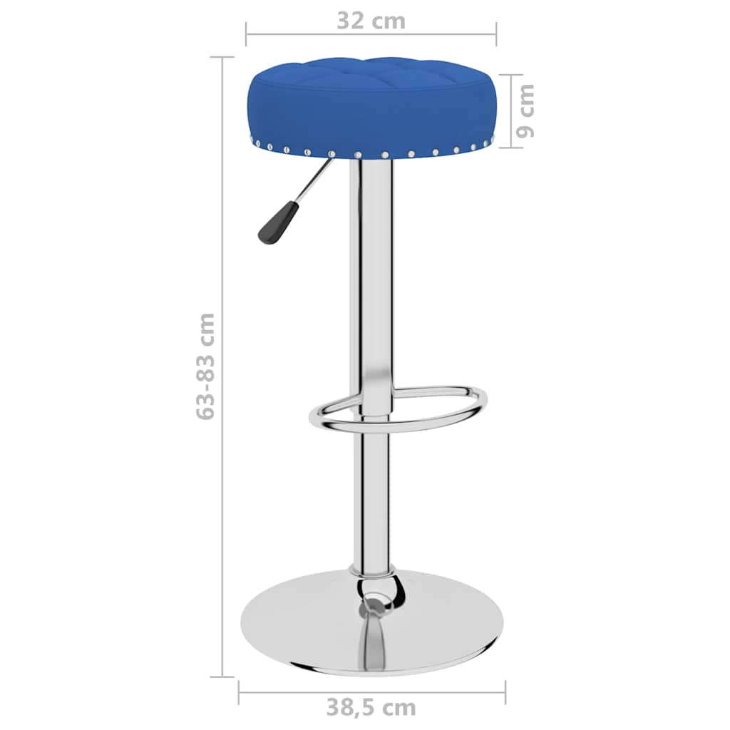 Sgabelli da Bar 2 pz Blu in Tessuto - homemem39