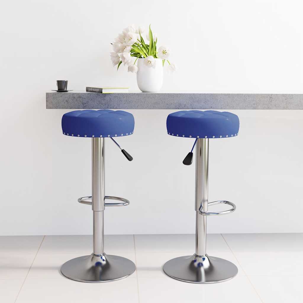 Sgabelli da Bar 2 pz Blu in Tessuto - homemem39