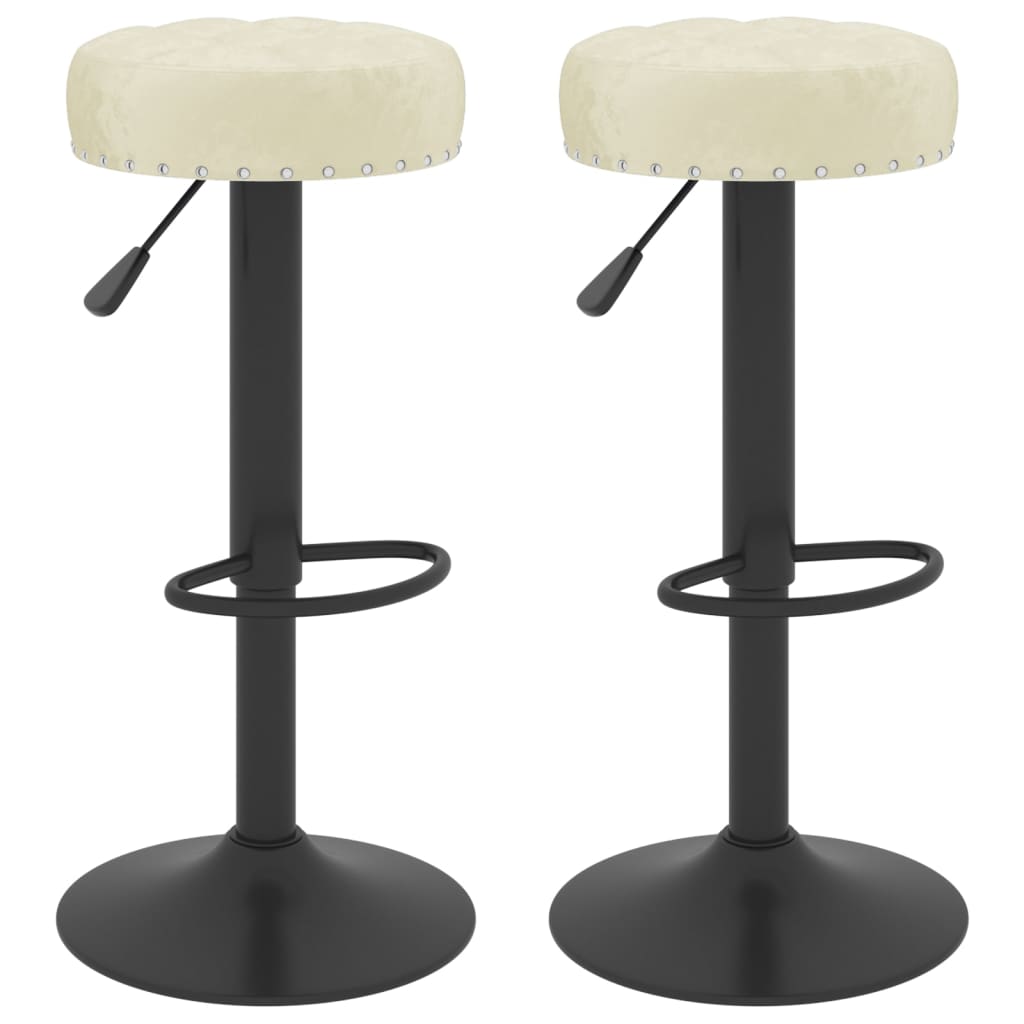 Sedie da Bar 2 pz Crema in Velluto - homemem39