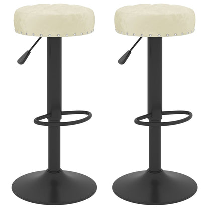 Sedie da Bar 2 pz Crema in Velluto - homemem39