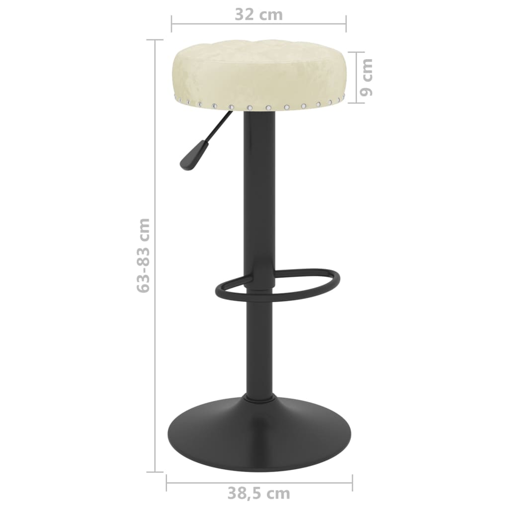 Sedie da Bar 2 pz Crema in Velluto - homemem39