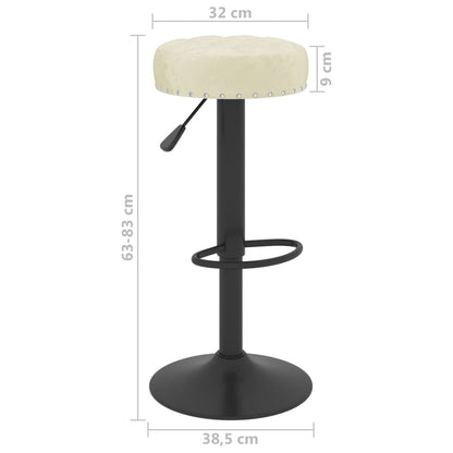 Sedie da Bar 2 pz Crema in Velluto - homemem39