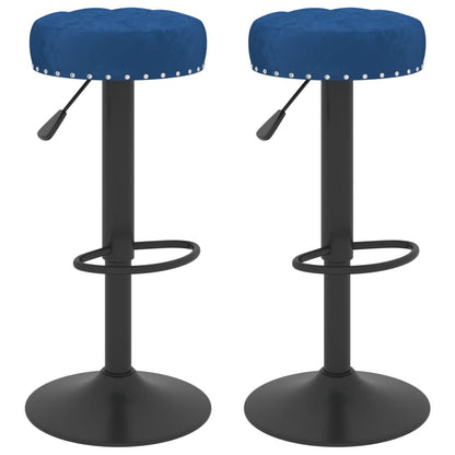 Sgabelli da Bar 2 pz Blu in Velluto - homemem39