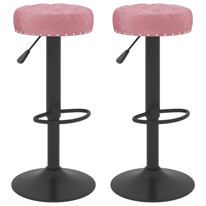 Sgabelli da Bar 2 pz Rosa in Velluto - homemem39