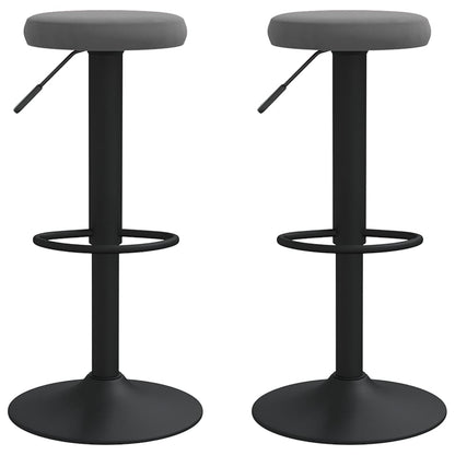 Sedie da Bar 2 pz Grigio Scuro in Velluto - homemem39