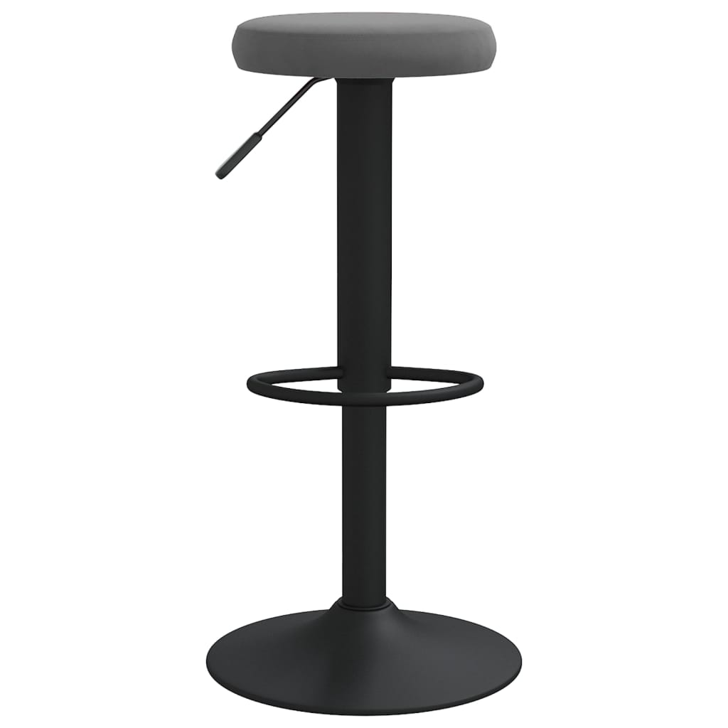 Sedie da Bar 2 pz Grigio Scuro in Velluto - homemem39