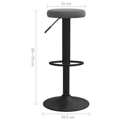 Sedie da Bar 2 pz Grigio Scuro in Velluto - homemem39