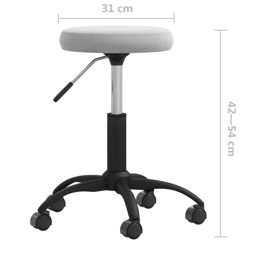 Sedia da Ufficio Girevole Grigio Chiaro in Velluto - homemem39