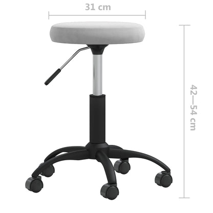 Sedia da Ufficio Girevole Grigio Chiaro in Velluto - homemem39