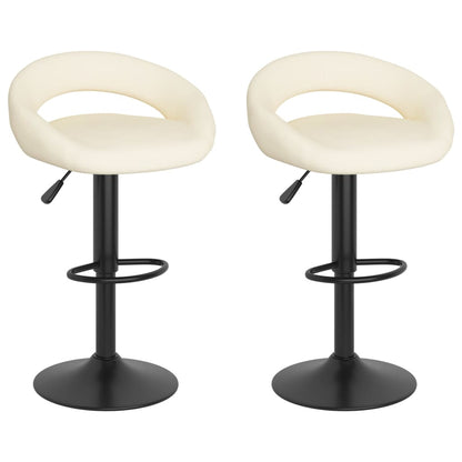 Sgabelli da Bar 2 pz Crema in Velluto - homemem39