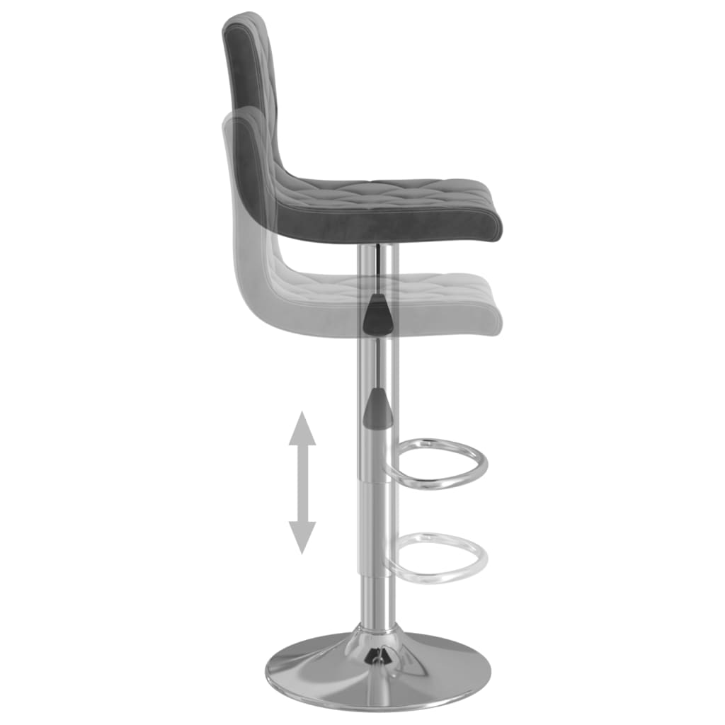 Sedie da Bar 2 pz Grigio Scuro in Velluto - homemem39