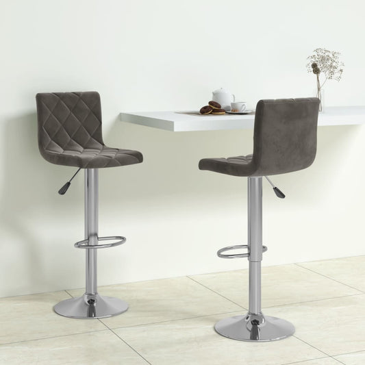 Sedie da Bar 2 pz Grigio Scuro in Velluto - homemem39