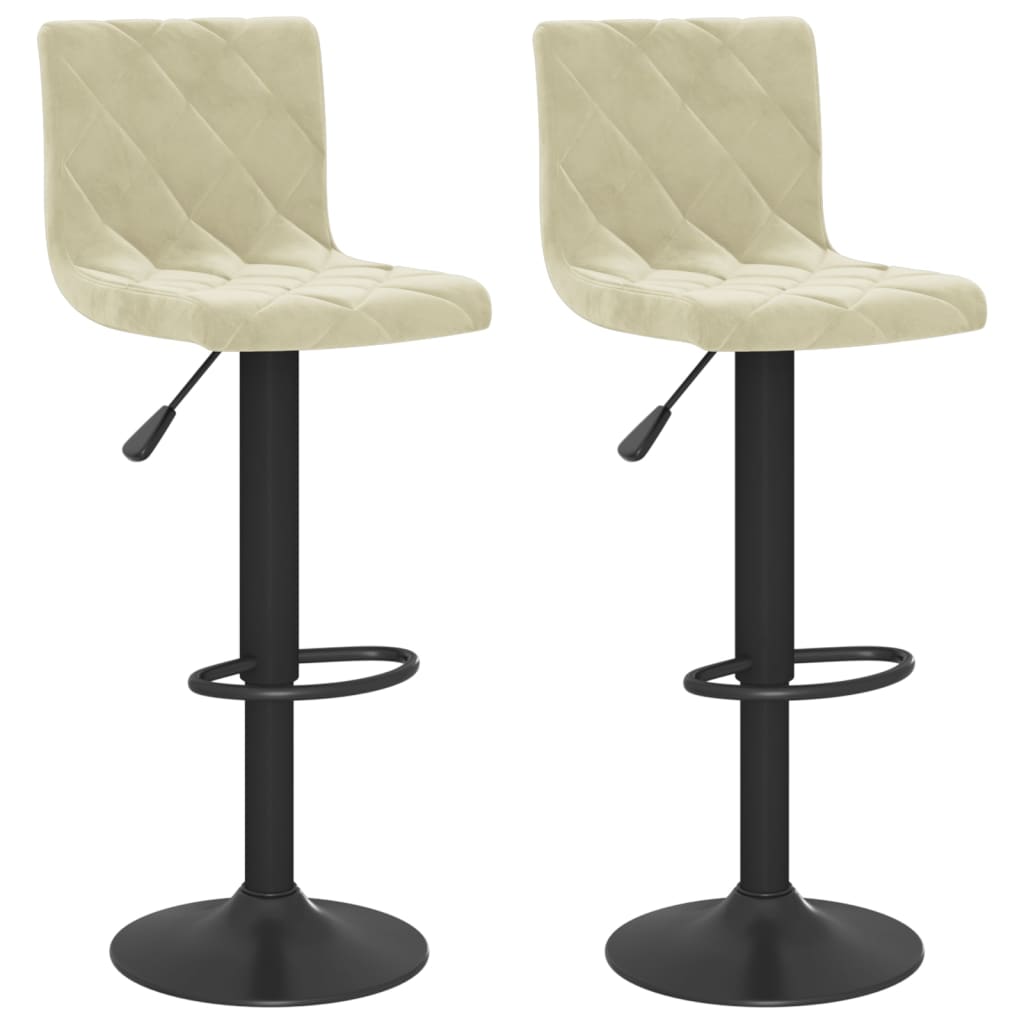 Sedie da Bar 2 pz Crema in Velluto - homemem39
