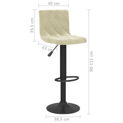 Sedie da Bar 2 pz Crema in Velluto - homemem39