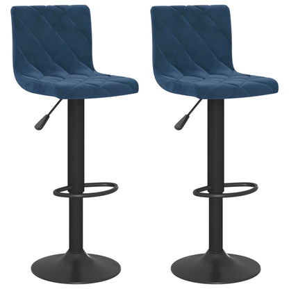 Sgabelli da Bar 2 pz Blu in Velluto - homemem39