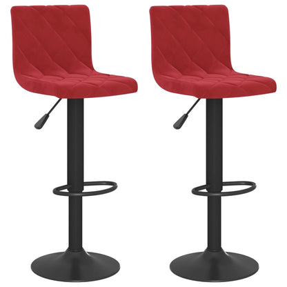 Sgabelli da Bar 2 pz Rosso Vino in Velluto - homemem39