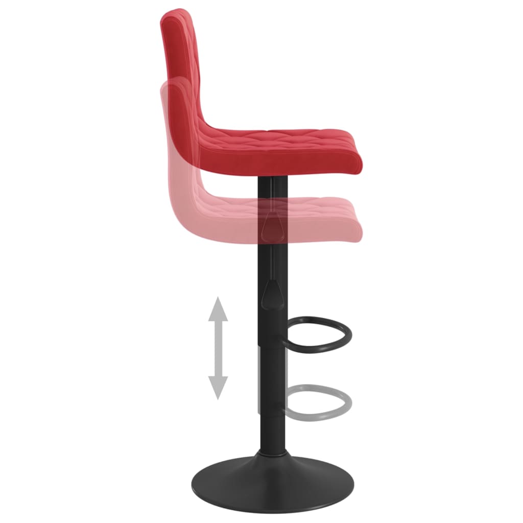 Sgabelli da Bar 2 pz Rosso Vino in Velluto - homemem39