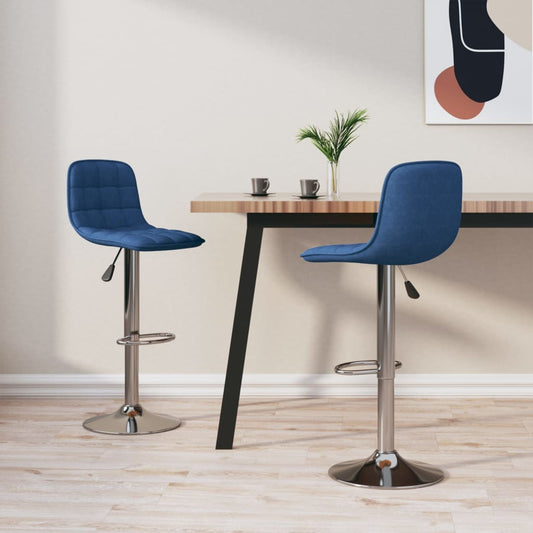 Sgabelli da Bar 2 pz Blu in Tessuto - homemem39