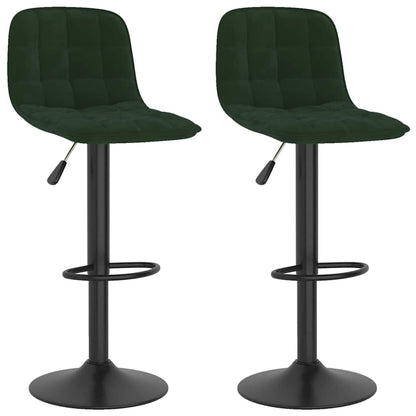 Sgabelli da Bar 2 pz Verde Scuro in Velluto | homemem39