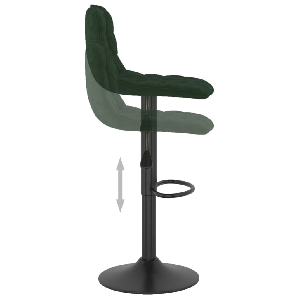 Sgabelli da Bar 2 pz Verde Scuro in Velluto - homemem39