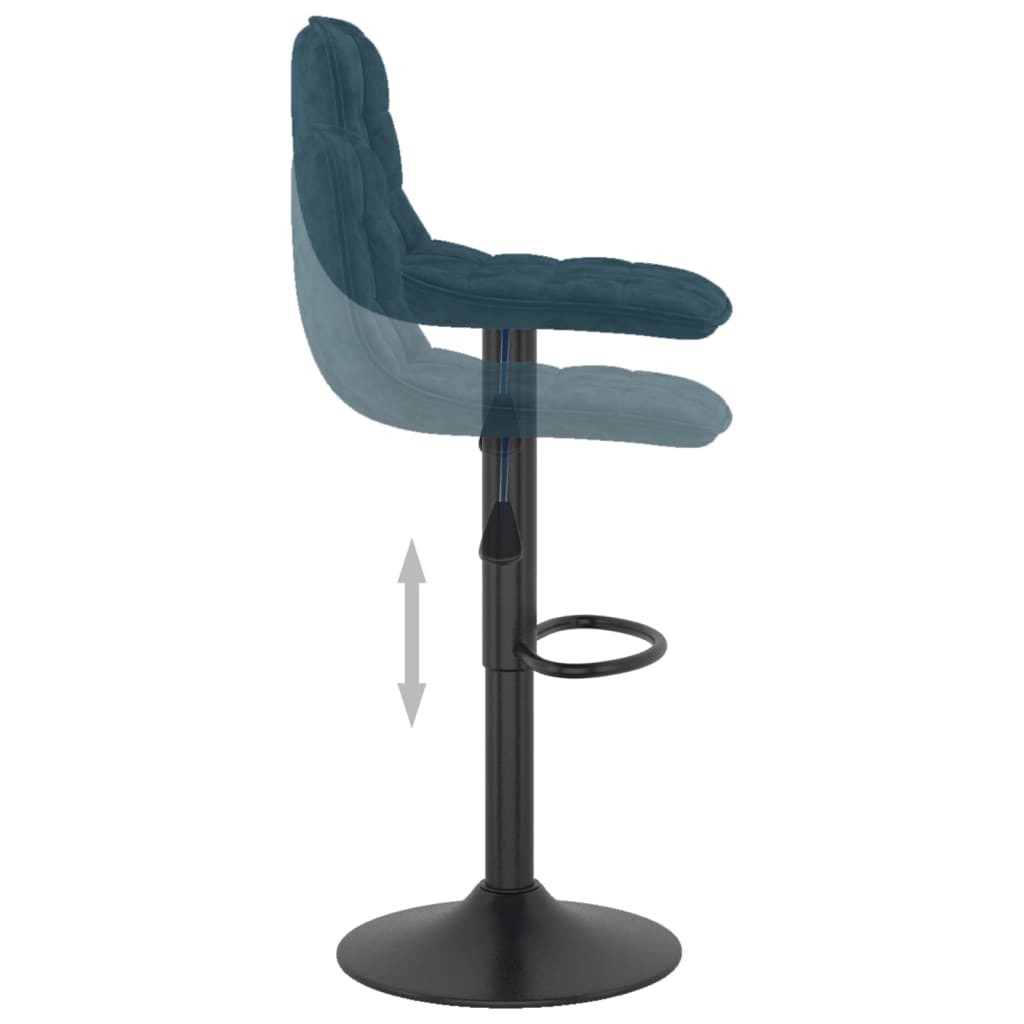 Sgabelli da Bar 2 pz Blu in Velluto - homemem39