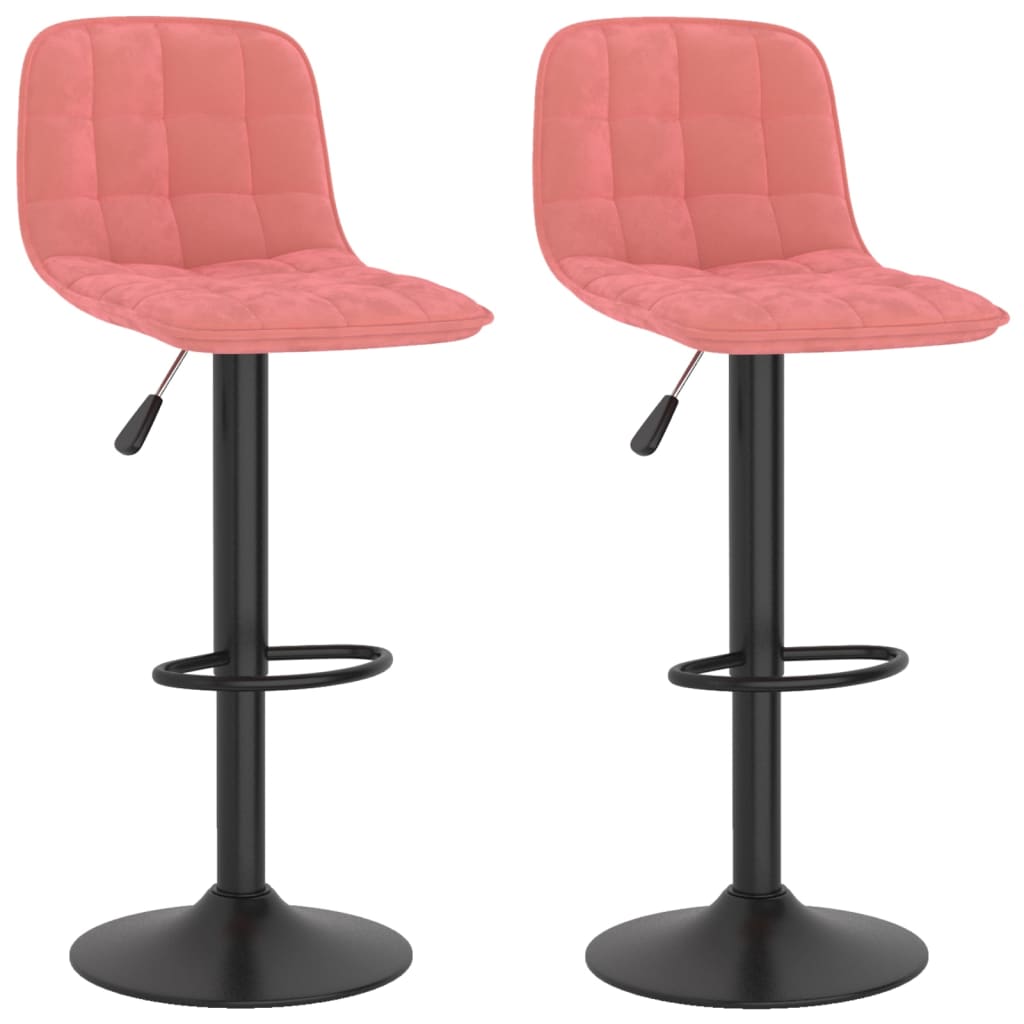 Sgabelli da Bar 2 pz Rosa in Velluto - homemem39