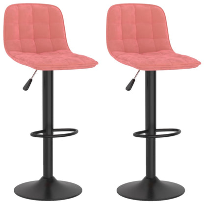 Sgabelli da Bar 2 pz Rosa in Velluto - homemem39