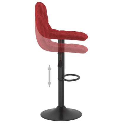 Sgabelli da Bar 2 pz Rosso Vino in Velluto - homemem39