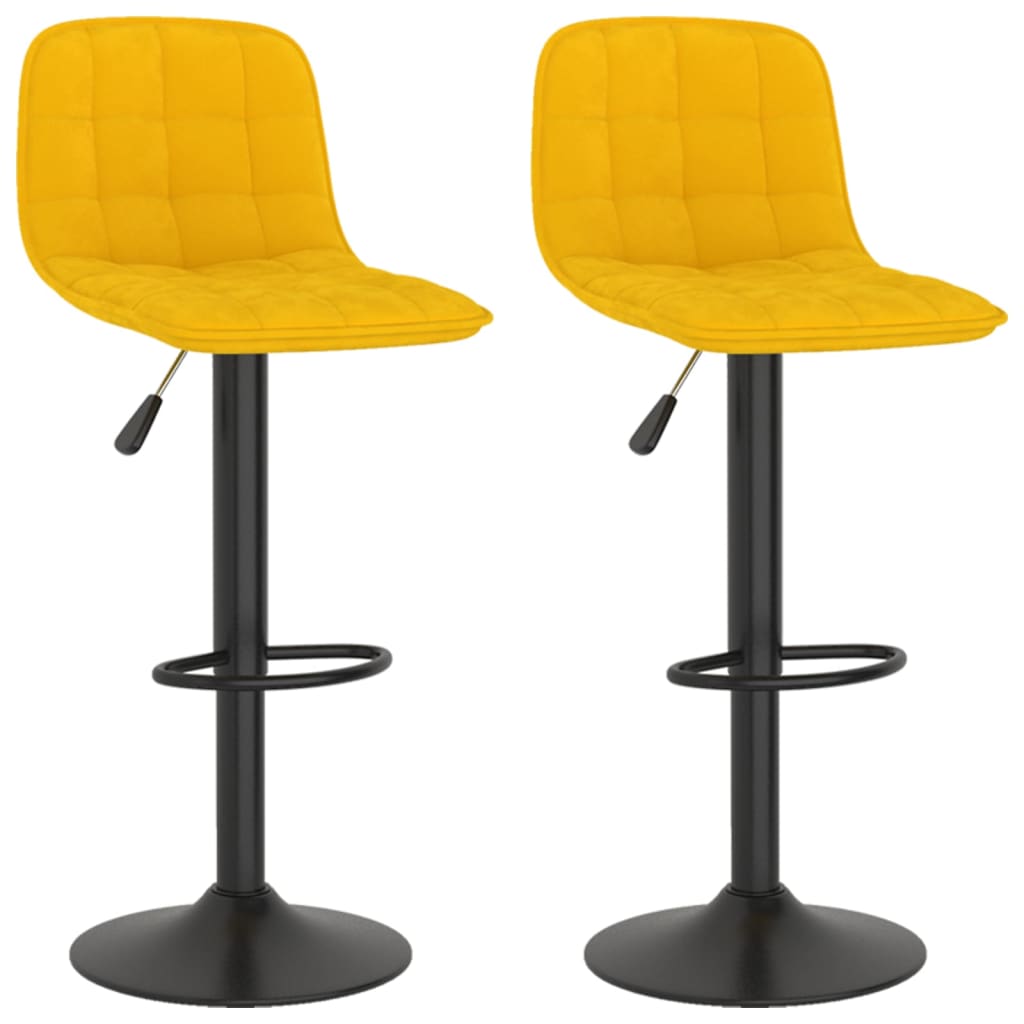 Sgabelli da Bar 2 pz in Velluto Giallo | homemem39