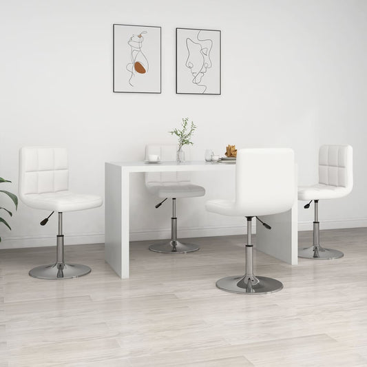 Sedie da Pranzo 4 pz Bianche in Similpelle | homemem39