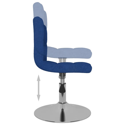 Sgabello da Bar Girevole Blu in Tessuto - homemem39