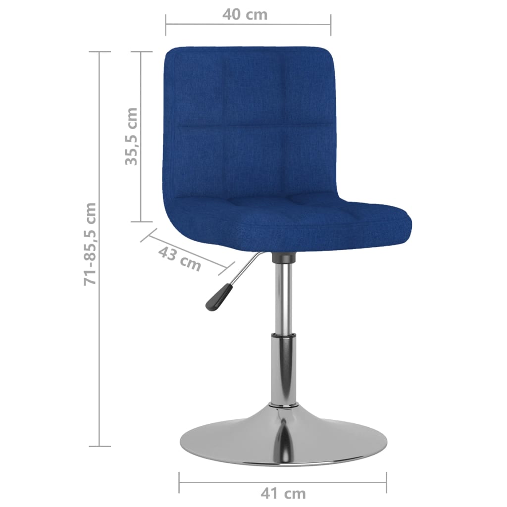 Sgabello da Bar Girevole Blu in Tessuto - homemem39
