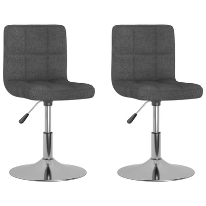 Sedie da Pranzo Girevoli 2 pz Grigio Scuro in Tessuto | homemem39