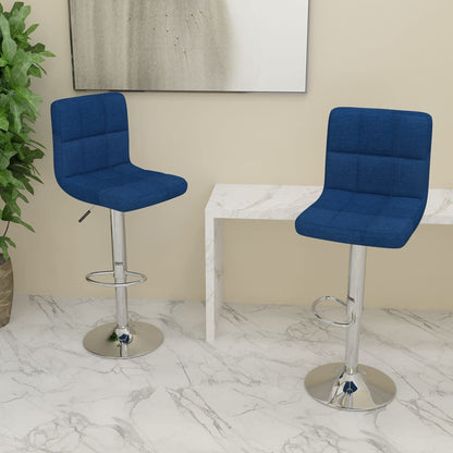 Sgabelli da Bar 2 pz Blu in Tessuto - homemem39