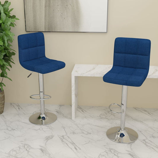 Sgabelli da Bar 2 pz Blu in Tessuto - homemem39