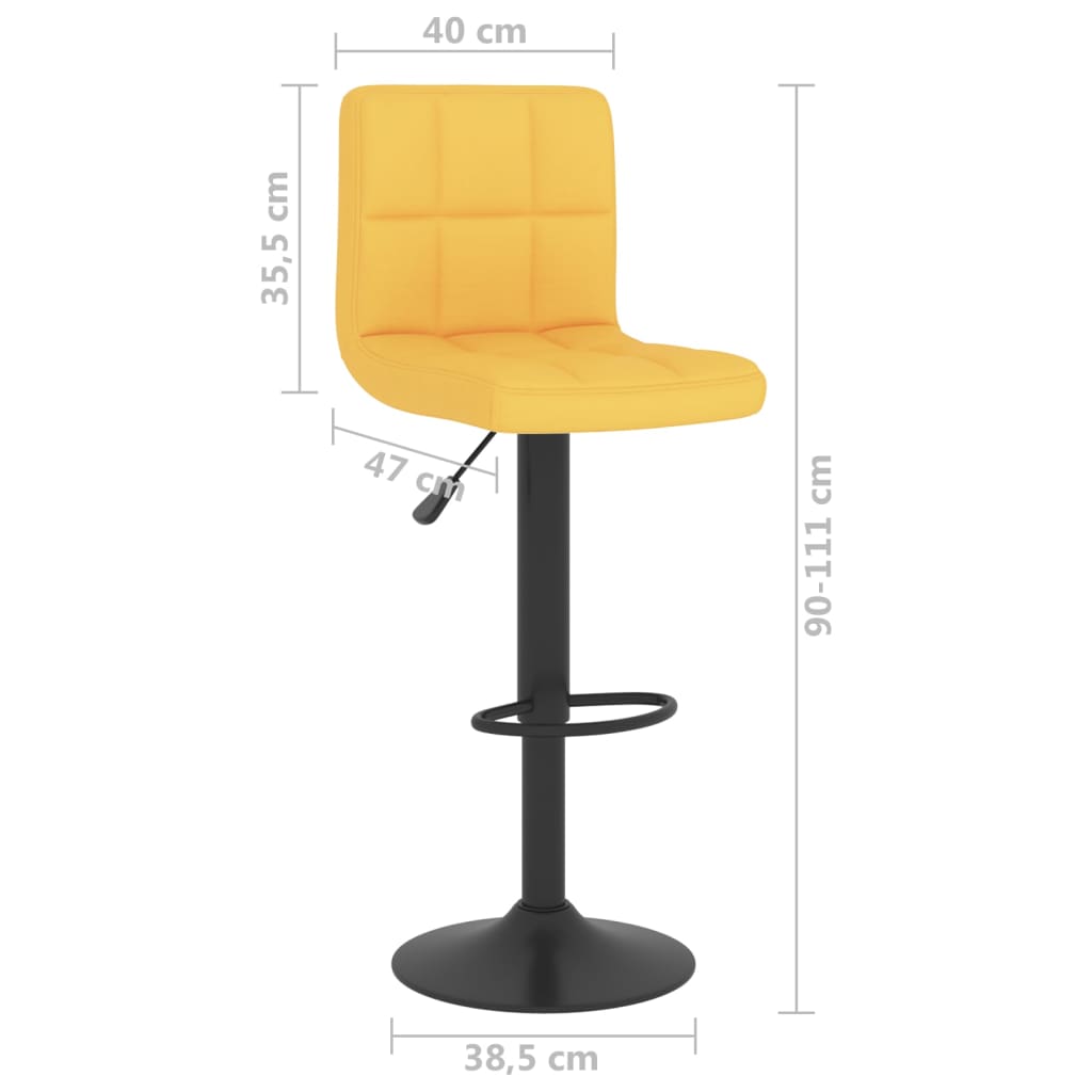 Sgabello da Bar Giallo Senape in Tessuto - homemem39