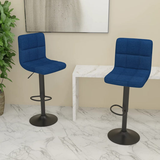 Sgabelli da Bar 2 pz Blu in Tessuto - homemem39
