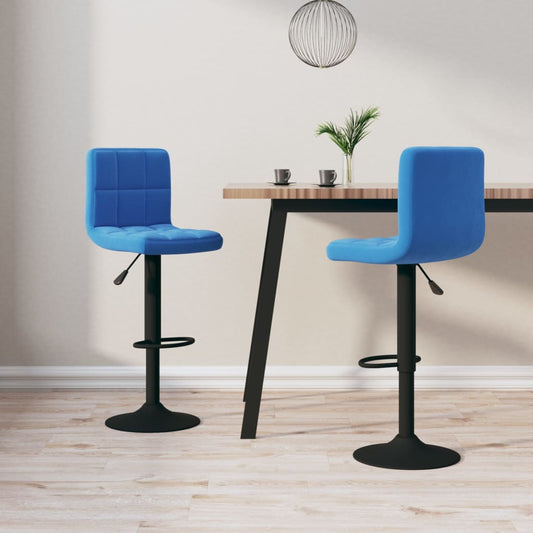 Sgabelli da Bar 2 pz Blu in Velluto - homemem39