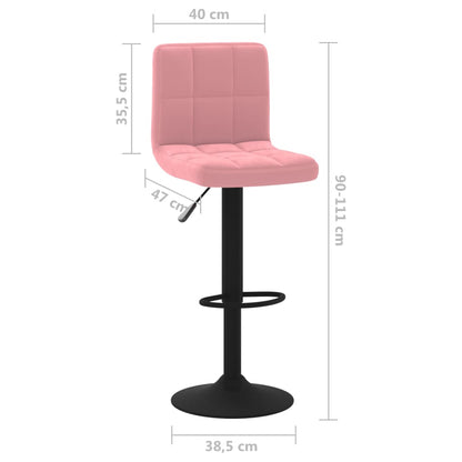 Sgabelli da Bar 2 pz Rosa in Velluto - homemem39